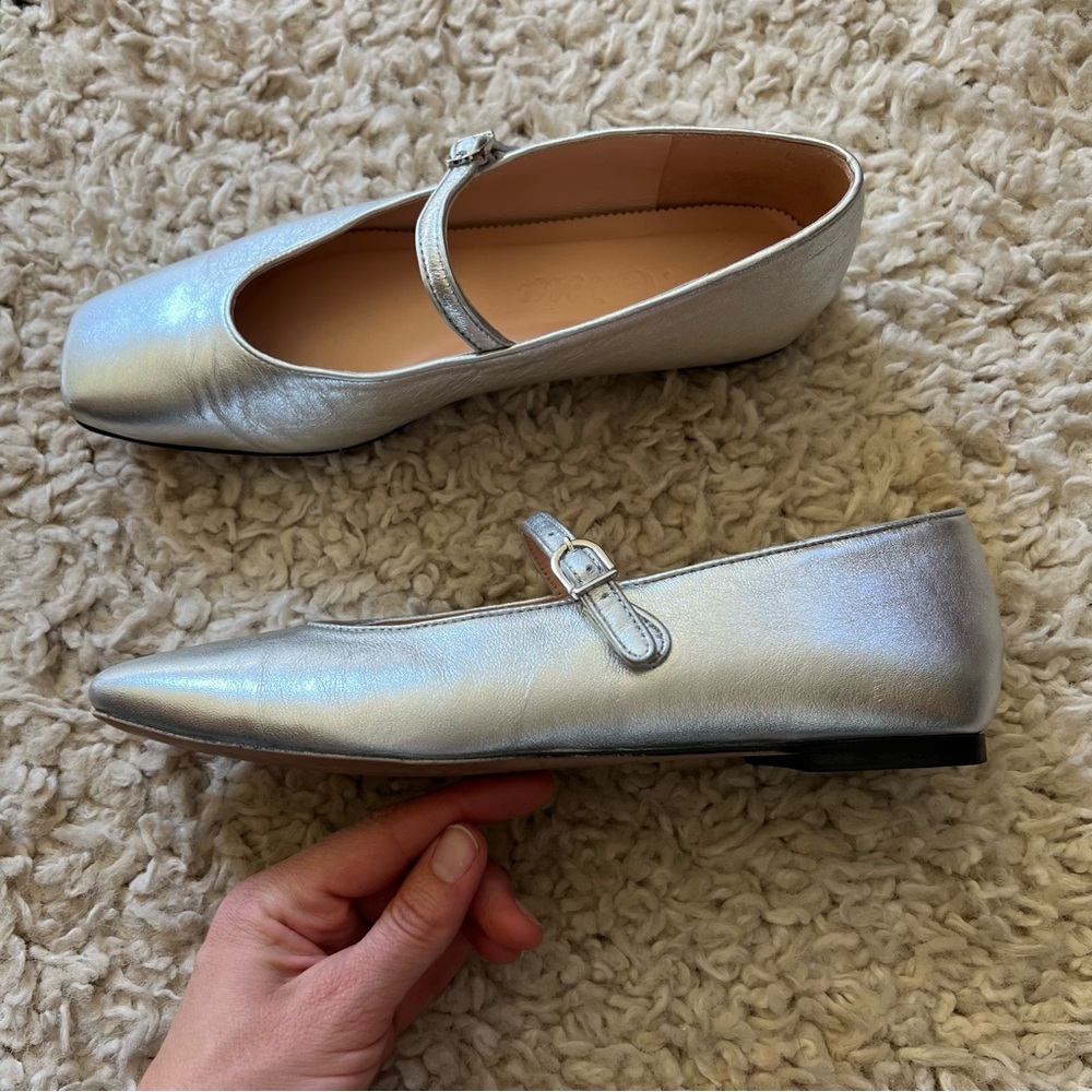 J. Crew Silver Leather Mary Janes - Picture 5 of 14